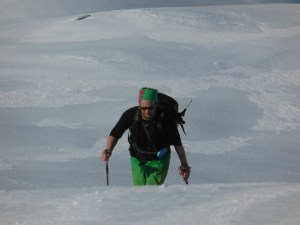 Morten heading up towards Rundtind.
