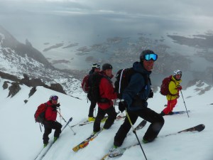 The Blåtind gorge with Svolvær underneath.